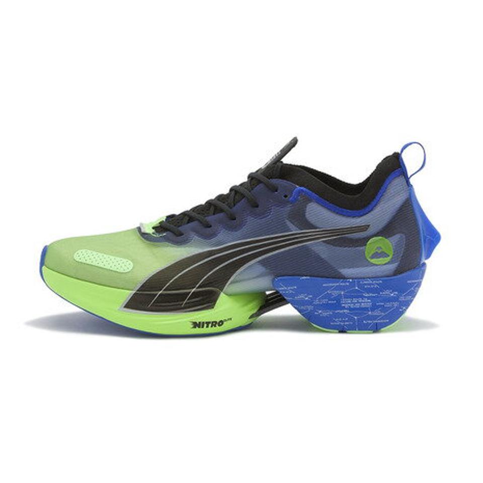 プーマ（PUMA）（メンズ）ランニングシューズ FAST-R NITRO EKIDEN ブルー グリーン 37872501 スニーカー ジョギング 駅伝 部活 マラソン