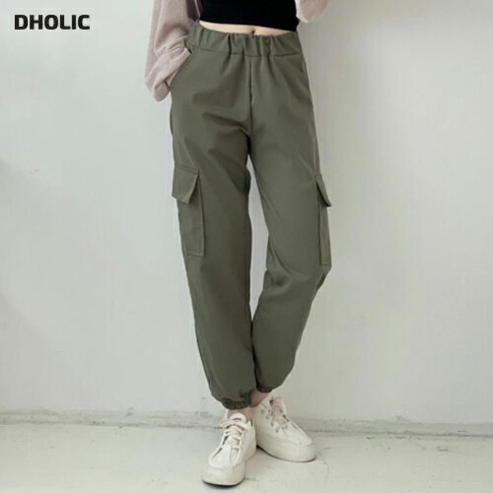 カーゴイージージョガーパンツ・p001766 レディース 【pt】パンツ ロング丈 単色 無地 シンプル ベーシック 長ズボン ズボン ジョガーパンツ イージー 楽ちん ウエストゴム カーゴ カジュアル ラフ 運動 スポーツ ジム 韓国ファッション MKT