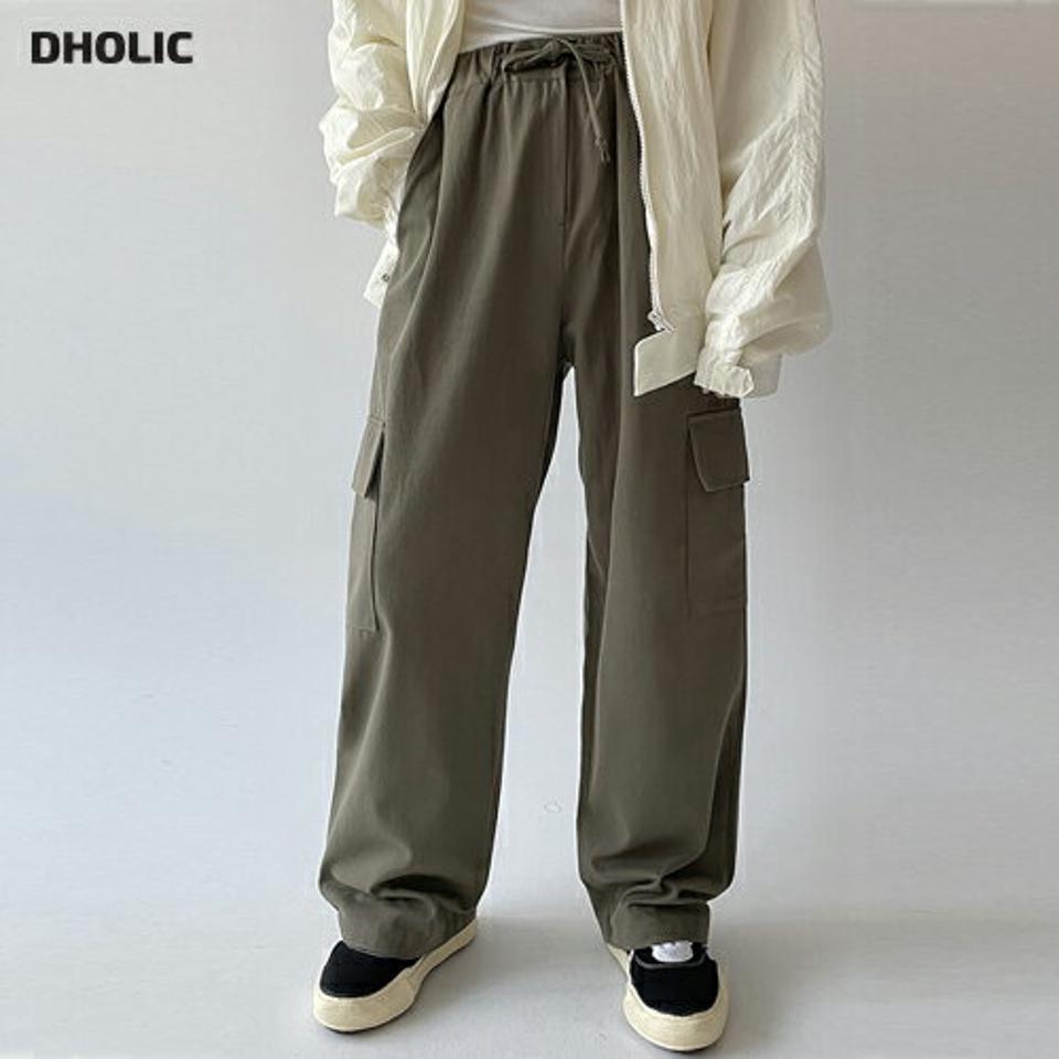 ウエストストリングカーゴパンツ・p002008 レディース 【pt】パンツ ロング丈 単色 無地 シンプル ベーシック カーゴ ワイド ストリング ウエストゴム ワイド 秋 冬 カジュアル ラフ ゆったり 楽ちん 韓国ファッション MKT