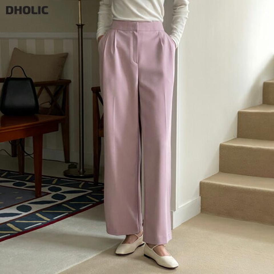 ハイウエストスラックス・p001843 レディース 【pt】パンツ ロング丈 単色 無地 シンプル ベーシック スラックス パステル ワイド ストレート 春 夏 秋 冬 オフィスカジュアル 韓国ファッション MKT