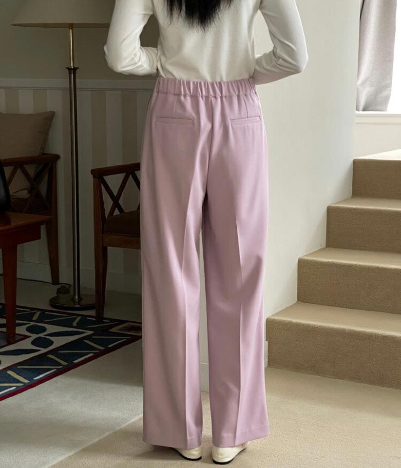 ハイウエストスラックス・p001843 レディース 【pt】パンツ ロング丈 単色 無地 シンプル ベーシック スラックス パステル ワイド ストレート 春 夏 秋 冬 オフィスカジュアル 韓国ファッション MKT