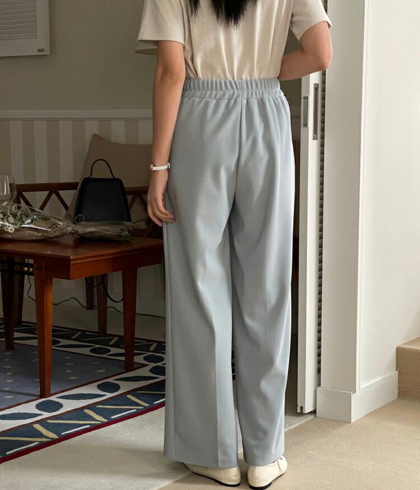 ワンタックイージースラックス・p001840 レディース 【pt】パンツ ロング丈 単色 無地 シンプル ベーシック パステル ワンタック イージー 楽ちん ウエストゴム カジュアル ワイド 韓国ファッション MKT
