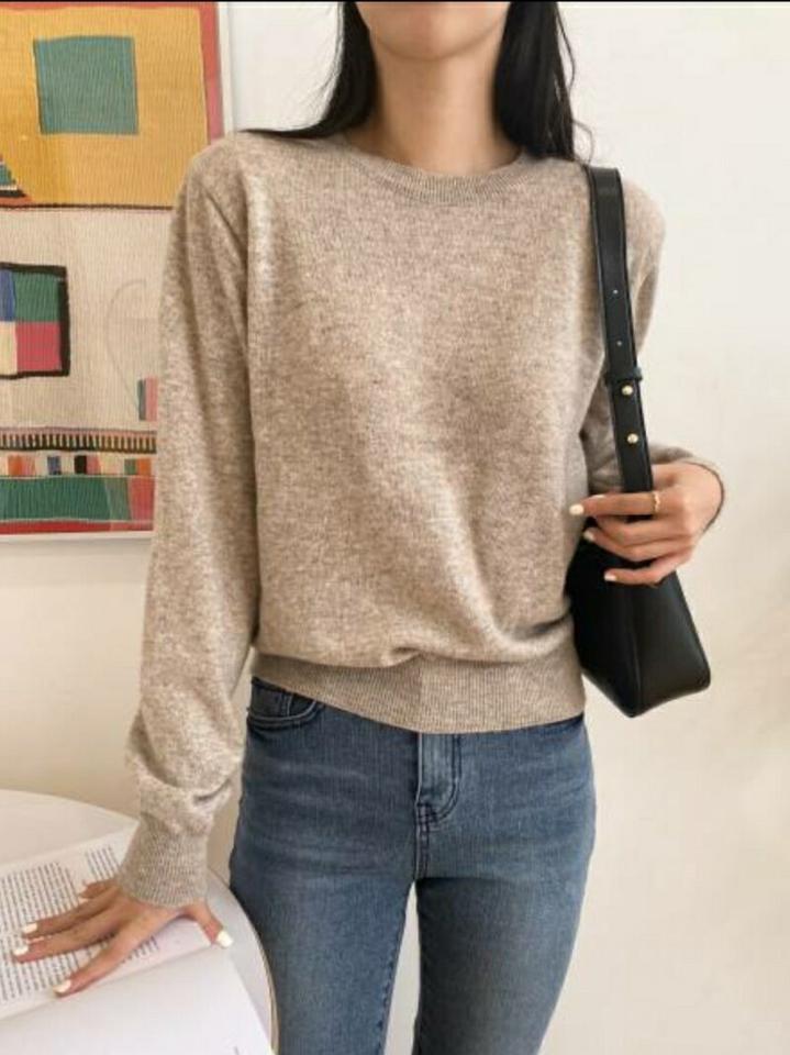 【マラソン特価】カシミヤ混メランジニット・p001809 レディース 【tops】トップス ニット 長袖 柄 模様 メランジ カシミヤ混 秋 冬 カジュアル 上質 カラバリ かわいい 可愛い シンプル ベーシック 韓国ファッション MKT