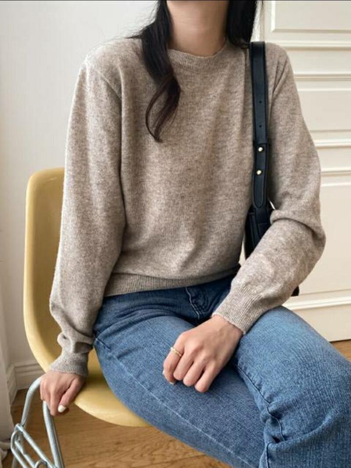 【マラソン特価】カシミヤ混メランジニット・p001809 レディース 【tops】トップス ニット 長袖 柄 模様 メランジ カシミヤ混 秋 冬 カジュアル 上質 カラバリ かわいい 可愛い シンプル ベーシック 韓国ファッション MKT