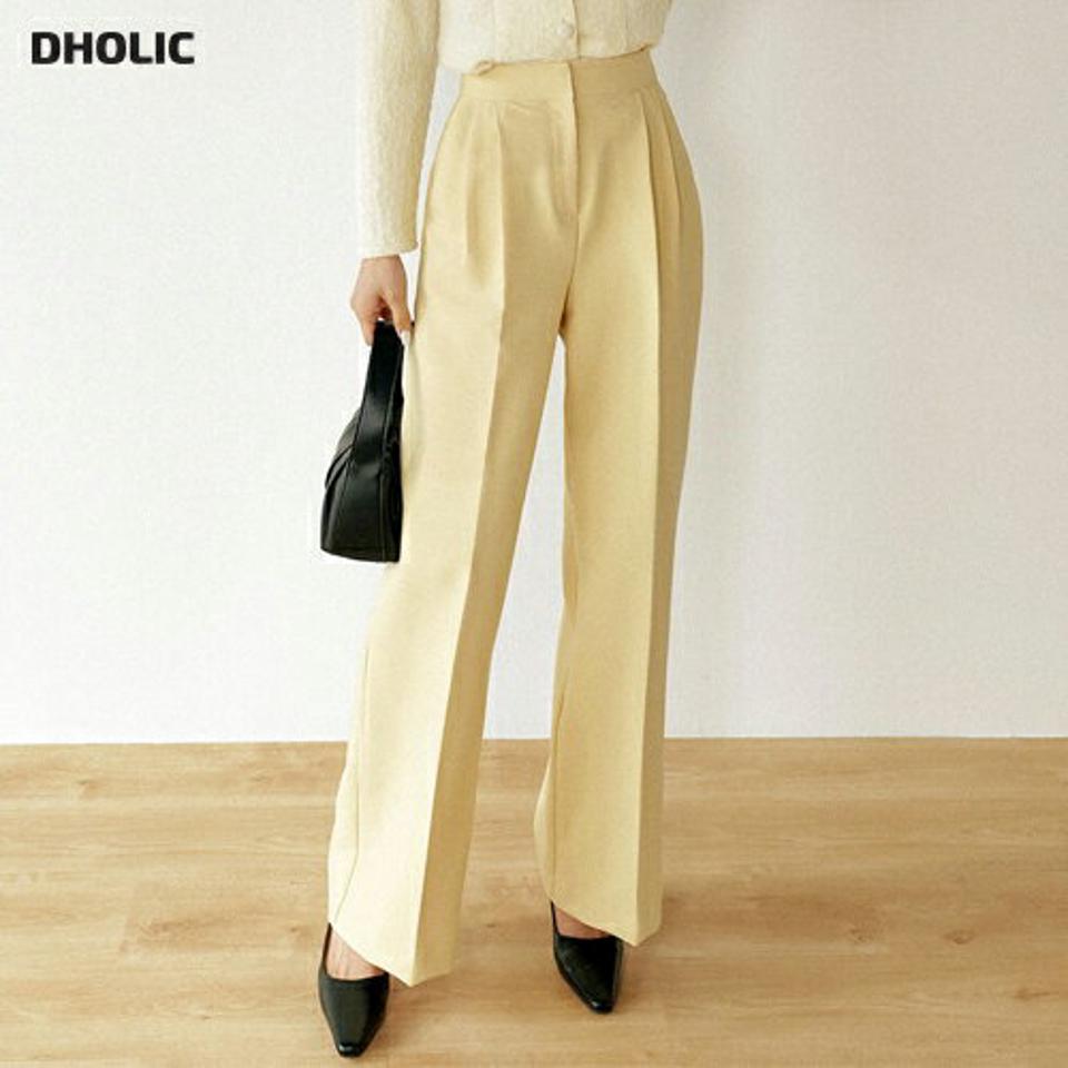 【マラソン特価】ツータックホックスラックス・t00091 レディース 【pt】ボトムス ロング ロングパンツ スラックス ツータック ハイウエスト センタープレス ワイド ストレート ロング丈 無地 単色 シンプル フェミニン カジュアル 秋 冬 春 韓国ファッション