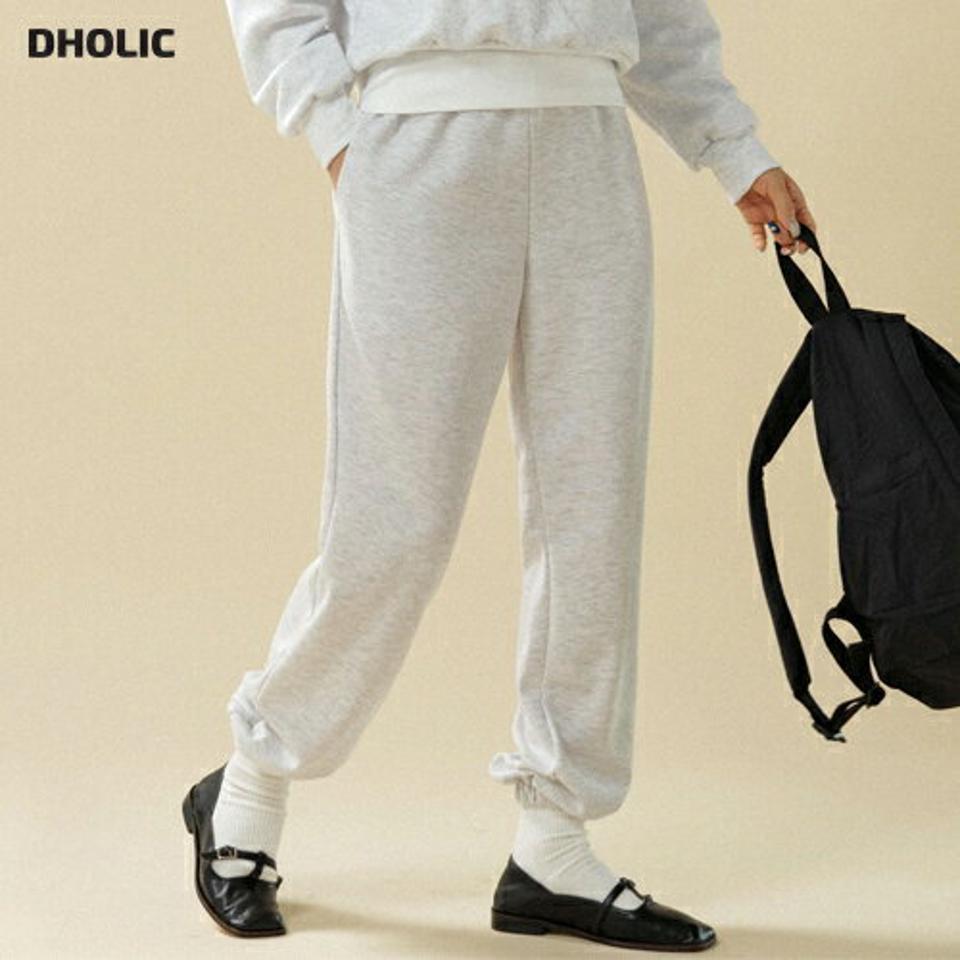 スウェットジョガーパンツ・t00085 レディース 【pt】ボトムス ロング ロングパンツ ジョガーパンツ スウェット ハイウエスト ウエスト裾 ゴム ロング丈 無地 単色 ベーシック シンプル フェミニン カジュアル 秋 冬 春 韓国ファッション