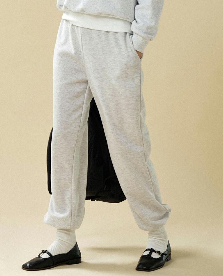 スウェットジョガーパンツ・t00085 レディース 【pt】ボトムス ロング ロングパンツ ジョガーパンツ スウェット ハイウエスト ウエスト裾 ゴム ロング丈 無地 単色 ベーシック シンプル フェミニン カジュアル 秋 冬 春 韓国ファッション