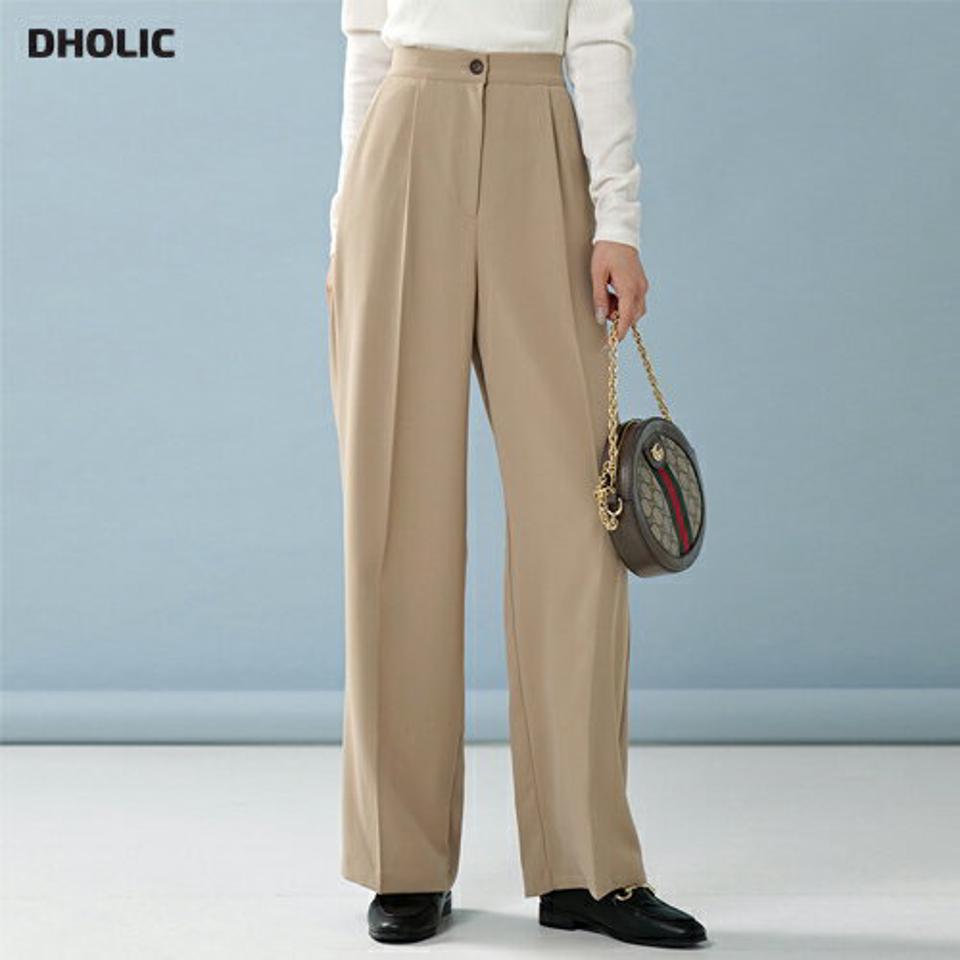 ワイドイージースラックス・t00218 レディース 【pt】ボトムス ロング ロングパンツ スラックス ワイド ストレート バックゴム ハイウエスト フルレングス ロング丈 無地 単色 シンプル フェミニン カジュアル 秋 冬 春 韓国ファッション