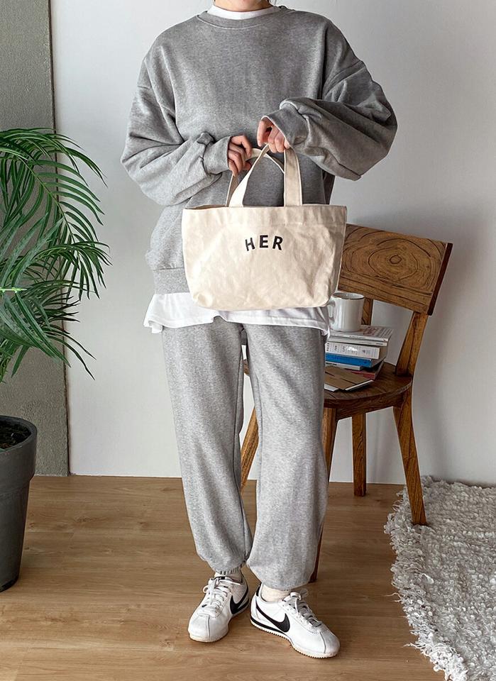 ルーズスウェット&ストリング付ジョガーパンツSET・t00131 レディース 【pt】setup セットアップ スウェット パンツ ラウンドネック 長袖 ルーズ シンプル 無地 単色 ベーシック シンプル フェミニン カジュアル 秋 冬 春 韓国ファッション