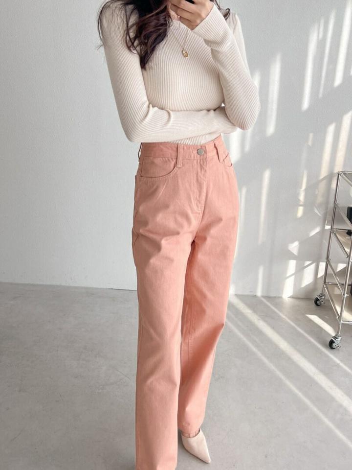 ワイドストレートコットンパンツ・p001899 レディース 【pt】パンツ ロング丈 単色 無地 シンプル ベーシック コットン 綿 ワイド ストレート カジュアル ラフ 春 夏 秋 冬 白 ホワイト 韓国ファッション MKT