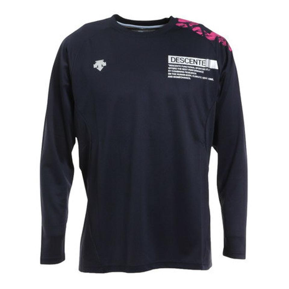 デサント（DESCENTE）（メンズ、レディース） 長袖プラクティスシャツ DVUUJB52 NV バレーボールウェア