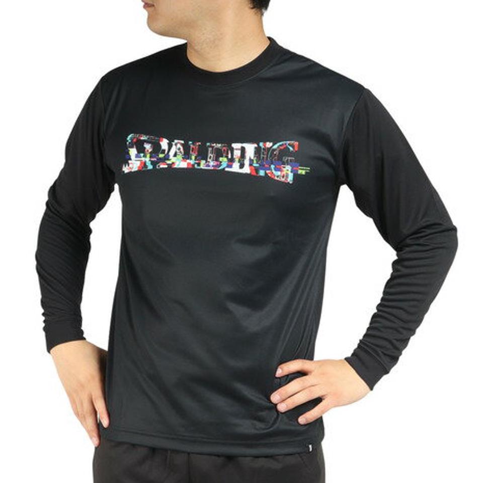 スポルディング（SPALDING）（メンズ）バスケットボールウェア UVカット ロンT 長袖Tシャツ デジタルノイズロゴ SMT22117