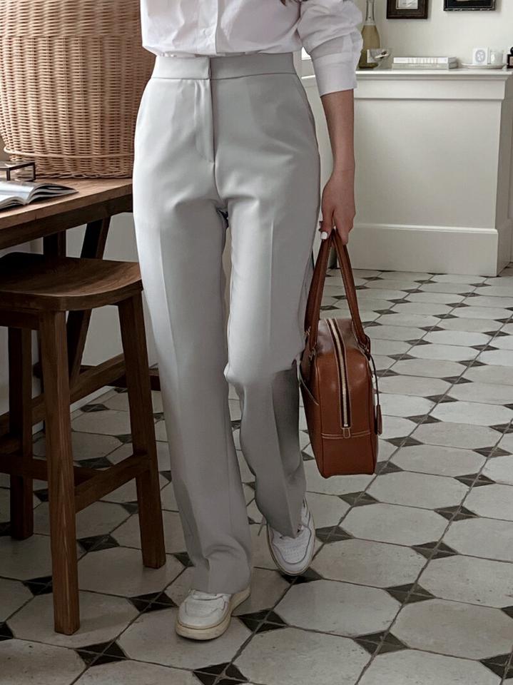 ホックストレートスラックス・p002048 レディース 【pt】パンツ ロング丈 スラックス ストレート ホック 単色 無地 シンプル ベーシック オフィスカジュアル パステル かわいい 可愛い 大人 韓国ファッション MKT