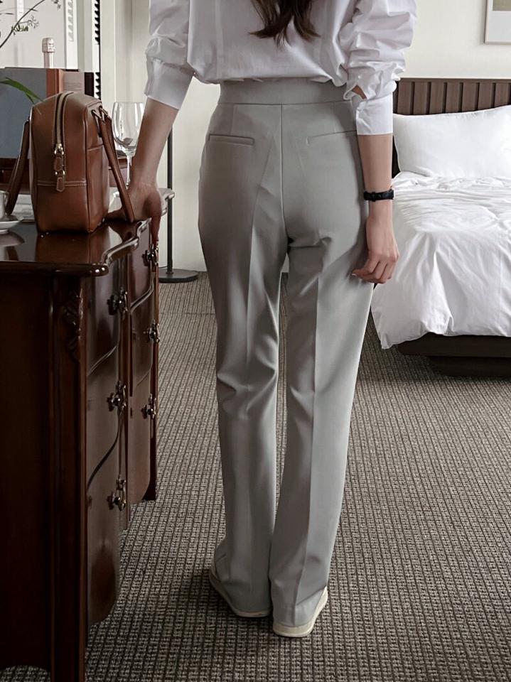 ホックストレートスラックス・p002048 レディース 【pt】パンツ ロング丈 スラックス ストレート ホック 単色 無地 シンプル ベーシック オフィスカジュアル パステル かわいい 可愛い 大人 韓国ファッション MKT