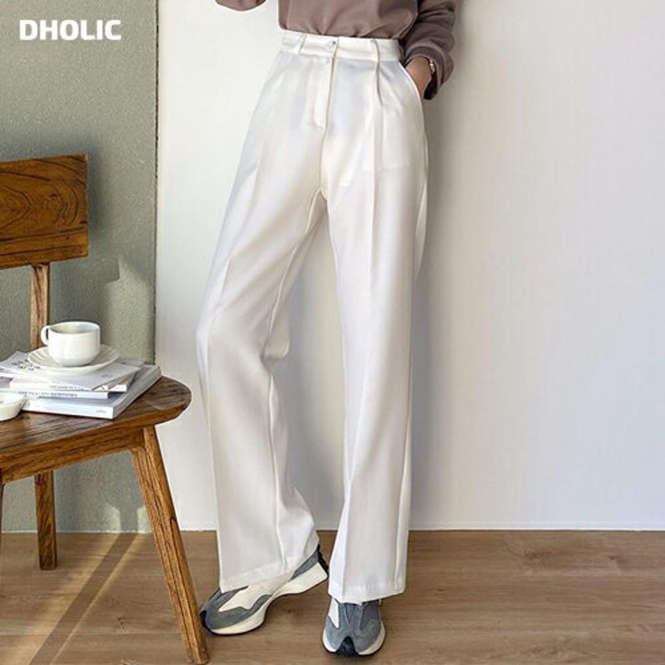 ワイドワンタックスラックス・t00346 レディース 【pt】ボトムス ロング ロングパンツ スラックス ワンタック センタープレス ワイド ストレート ハイウエスト ロング丈 無地 単色 シンプル フェミニン カジュアル 秋 冬 春 韓国ファッション