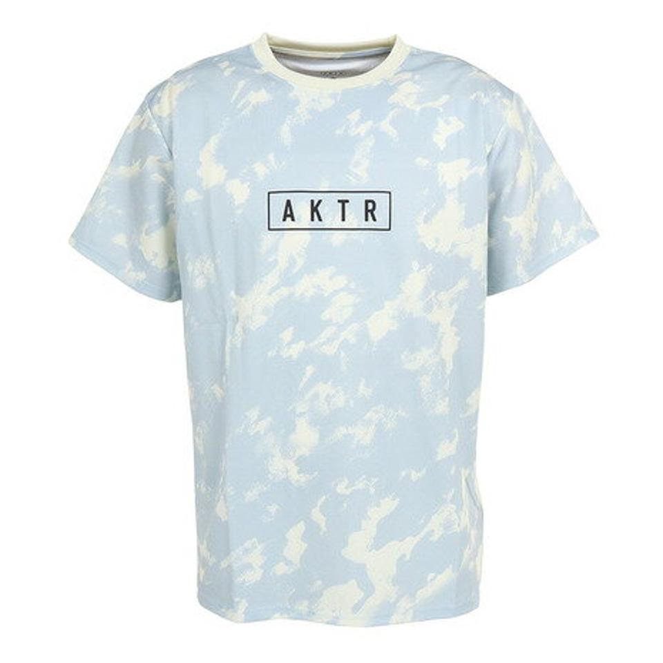 アクター（AKTR）（メンズ、レディース）バスケットボールウェア ゴースト カモ ロゴ半袖Tシャツ 222-011005 BL