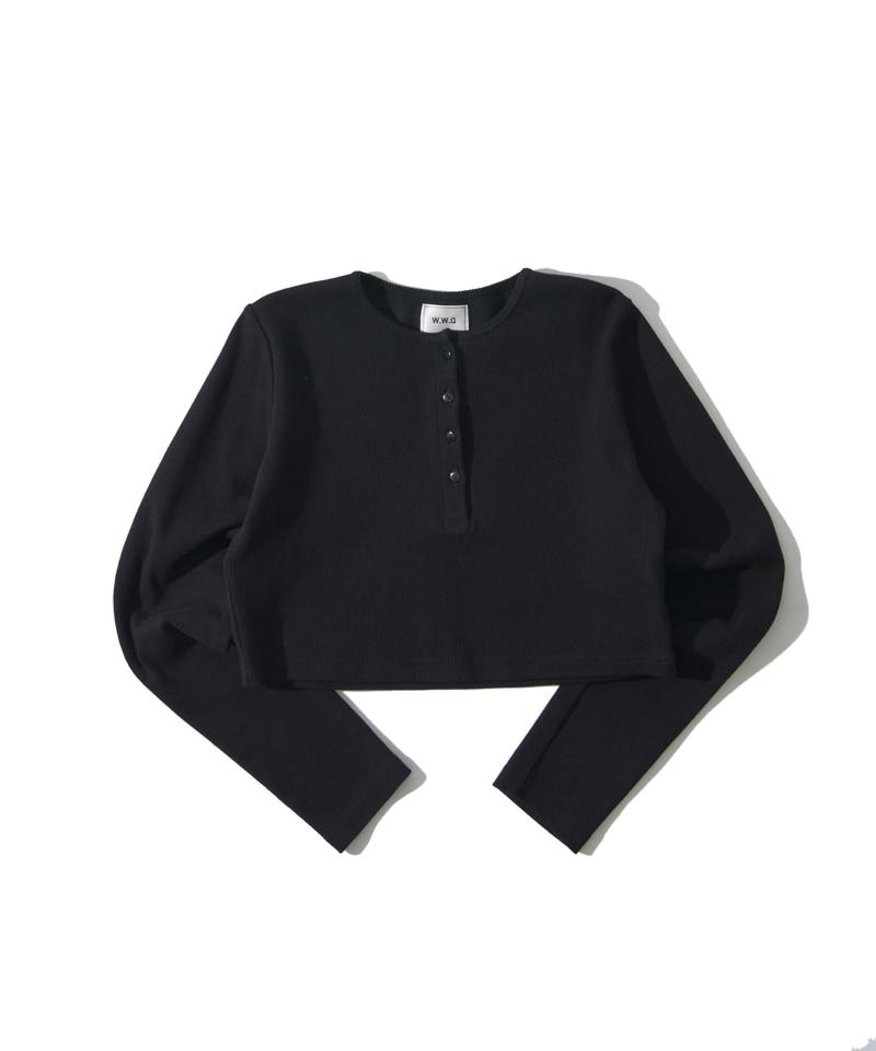 【WEB限定】ヘンリーネックショートトップス