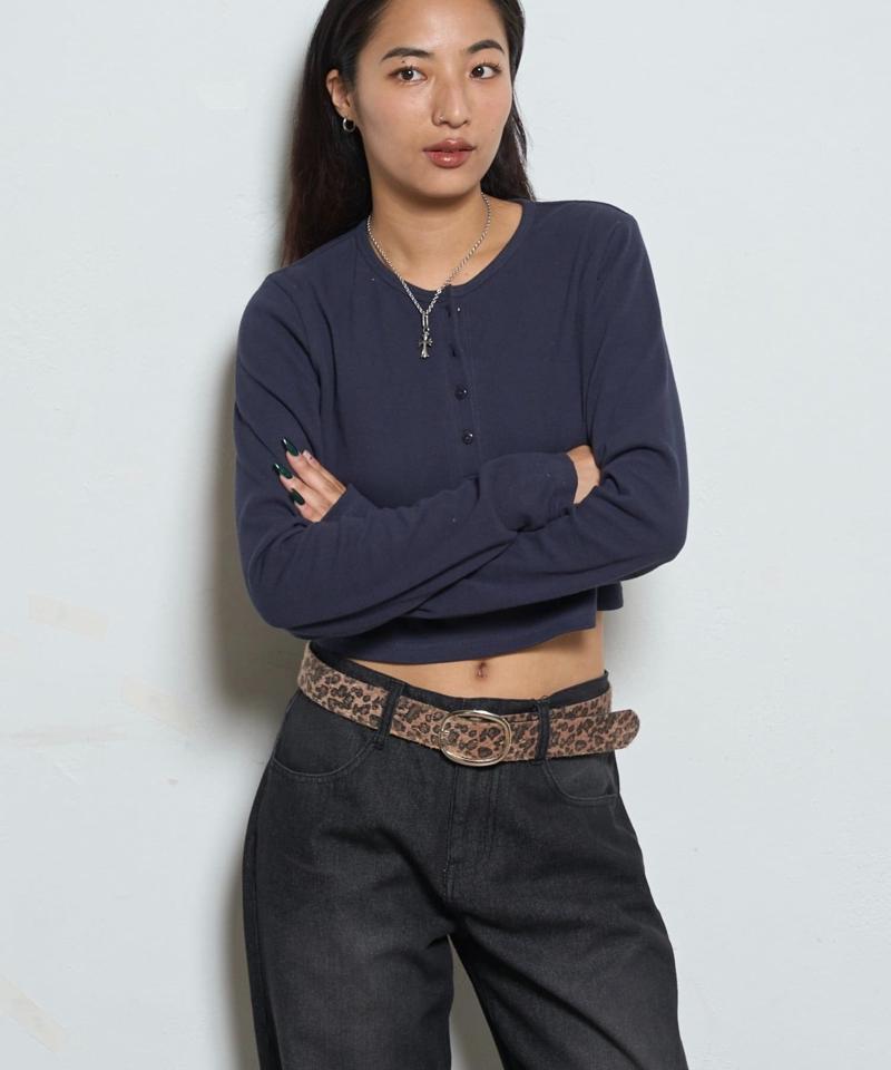 【WEB限定】ヘンリーネックショートトップス