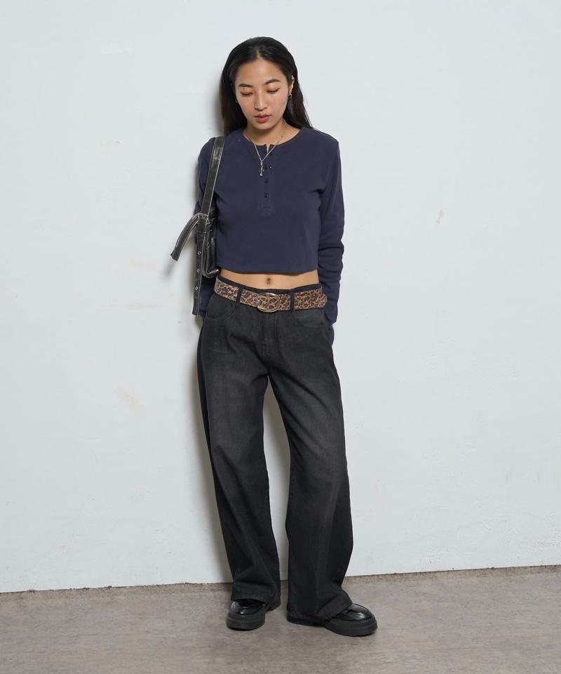 【WEB限定】ヘンリーネックショートトップス