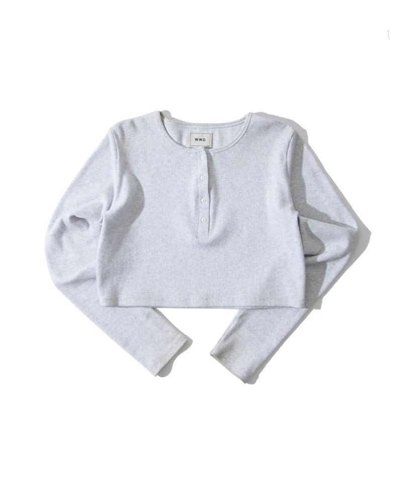 【WEB限定】ヘンリーネックショートトップス