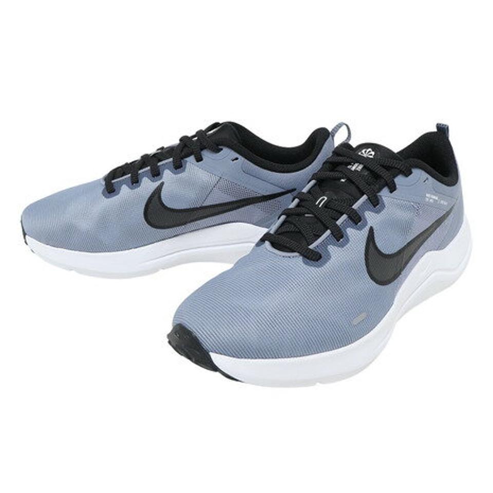 ナイキ（NIKE）（メンズ）ランニングシューズ ダウンシフター 12 4E ブルー グレー DM0919-401 ジョギング トレーニング 幅広 軽量 通気性 メッシュ 柔らかい