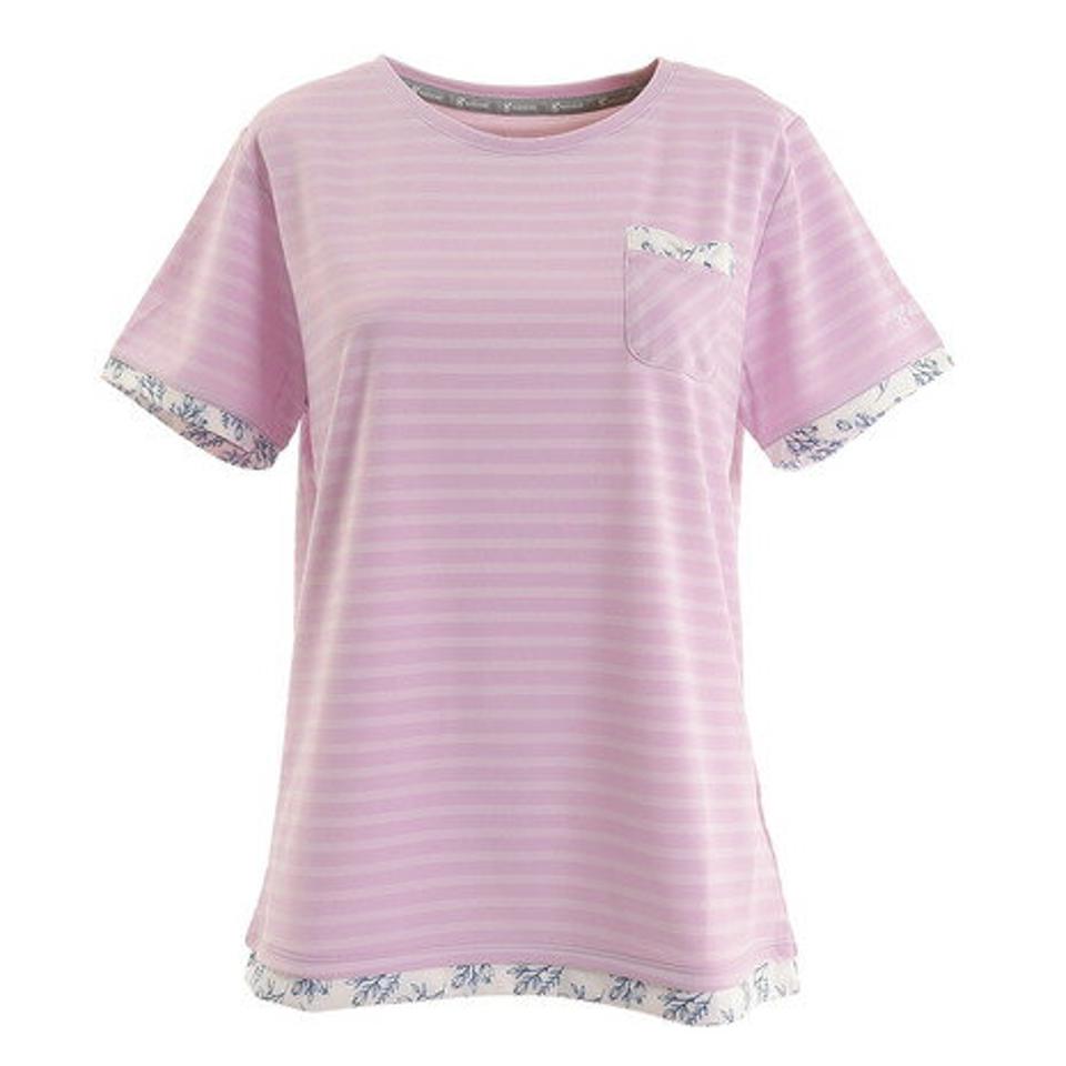 ウィッテム（HUITIEME）（レディース）テニス ドライプラス ボーダー Tシャツ HU20FLS733057LIL