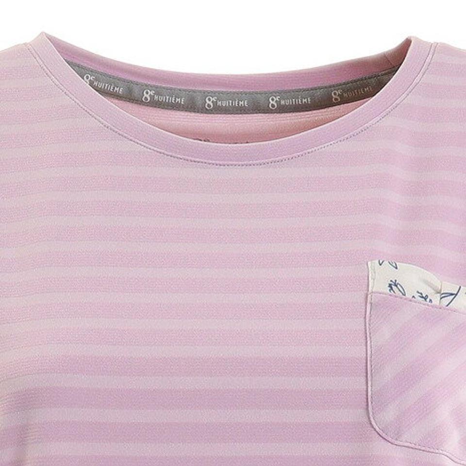 ウィッテム（HUITIEME）（レディース）テニス ドライプラス ボーダー Tシャツ HU20FLS733057LIL