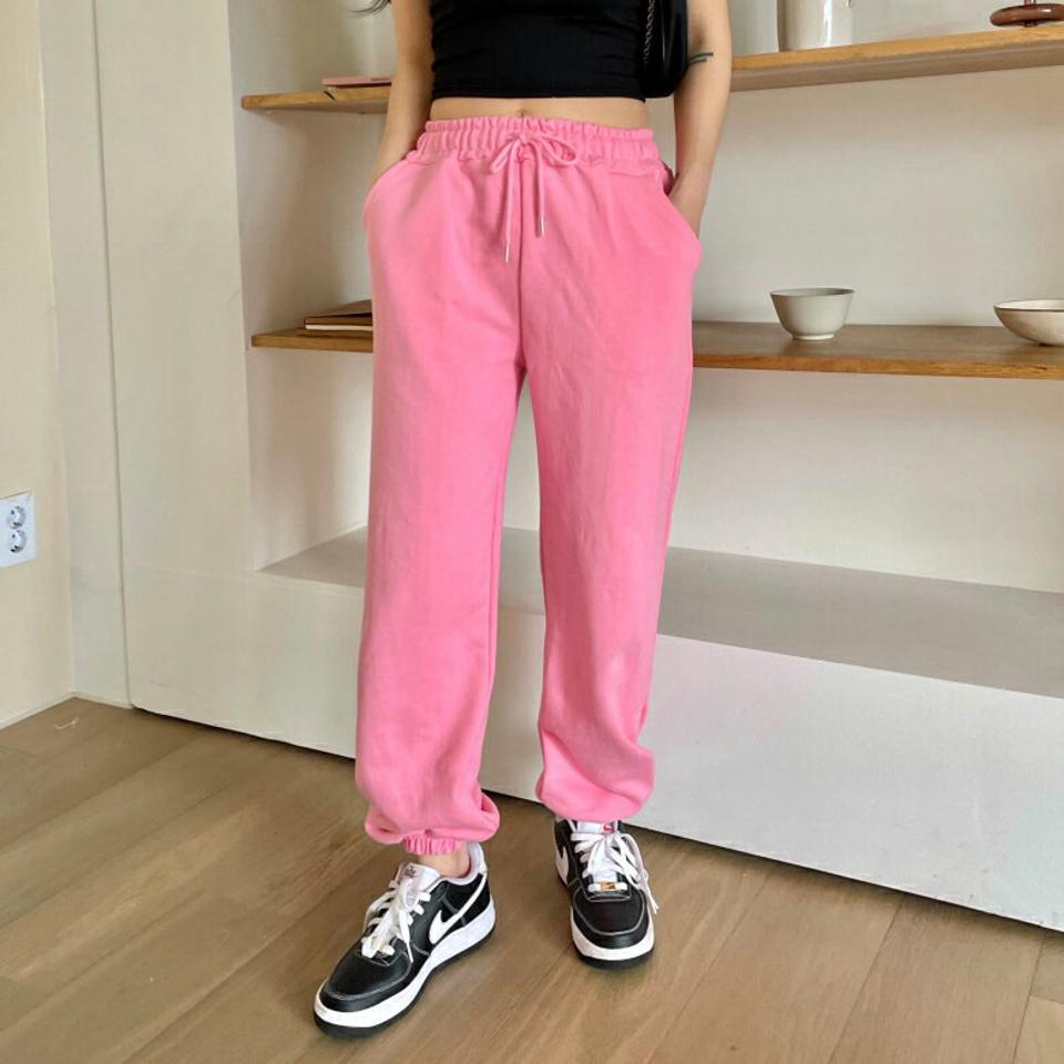 ストリングスウェットジョガーパンツ・p002310 レディース 【pt】 韓国ファッション ボトムス パンツ スウェットパンツ ジョガーパンツ ジョガー ロング丈 9分丈 ストリング ワイド ゆったり 無地 シンプル ベーシック デイリー カジュアル MKT