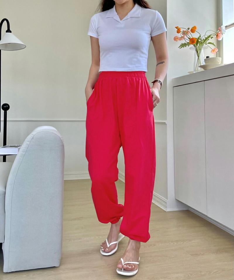 スウェットジョガーパンツ・p001815 レディース 【pt】パンツ ロング丈 単色 無地 シンプル ベーシック ジョガーパンツ スウェット トレーナー ウエストゴム 楽ちん 秋 冬 春 夏 カジュアル ラフ 韓国ファッション MKT