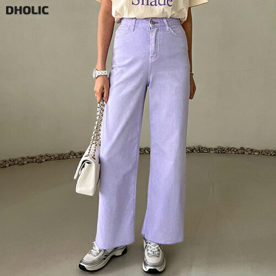 【送料無料】カットオフワイドカラーパンツ・p002203 レディース 【pt】パンツ ロング丈 ワイド ハイウエスト 単色 無地 シンプル ベーシック パステル 春 夏 秋 冬 カラーパンツ かわいい 可愛い カジュアル カットオフ 韓国ファッション MKT