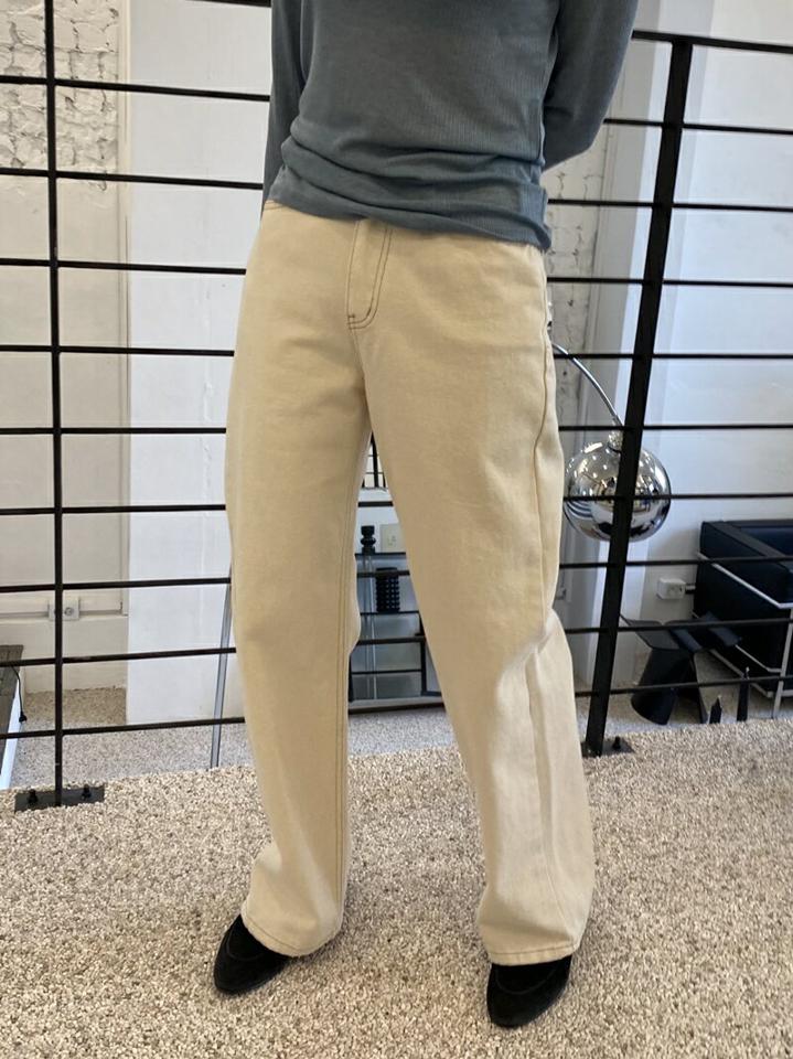 コットンワイドパンツ・p002477 レディース 【pt】パンツ ロング丈 単色 無地 シンプル ベーシック コットン 綿 ワイド フルレングス 春 夏 秋 冬 カジュアル ラフ 白 ホワイト 韓国ファッション MKT