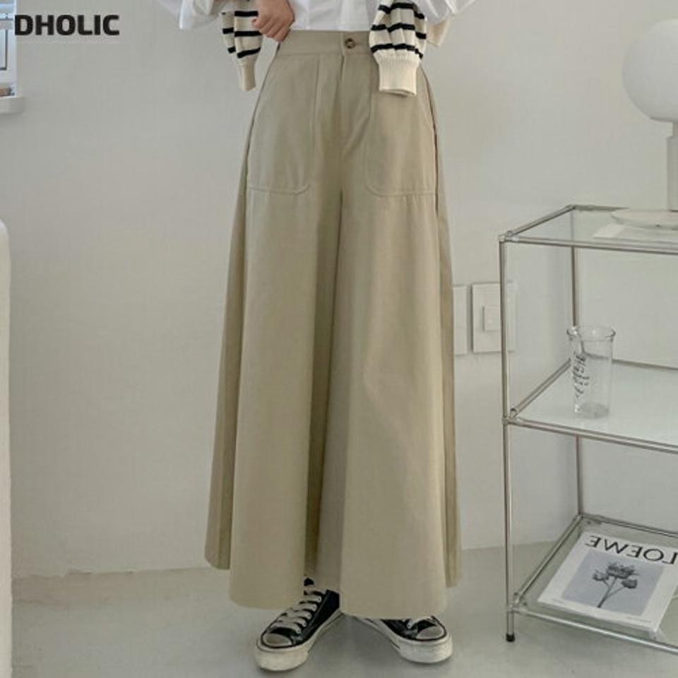 コットンワイドフレアパンツ・p002209 レディース 【pt】 韓国ファッション ボトムス パンツ ロングパンツ ロング丈 長丈 フレア Aライン ワイド ルーズ 幅広 綿100 コットン100 無地 体型カバー 下半身カバー カジュアル 秋 冬 MKT