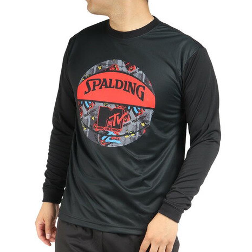 【10%OFFクーポン 2/16まで】スポルディング（SPALDING）（メンズ）バスケットボールウェア ロンT 長袖シャツ MTV プレイド ボール SMT22152M