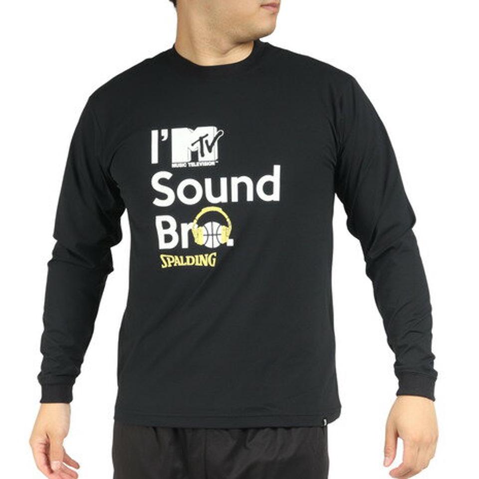 【10%OFFクーポン 2/16まで】スポルディング（SPALDING）（メンズ）バスケットボールウェア ロンT 長袖Tシャツ MTV ヘッドフォン スムースドライ SMT22151M