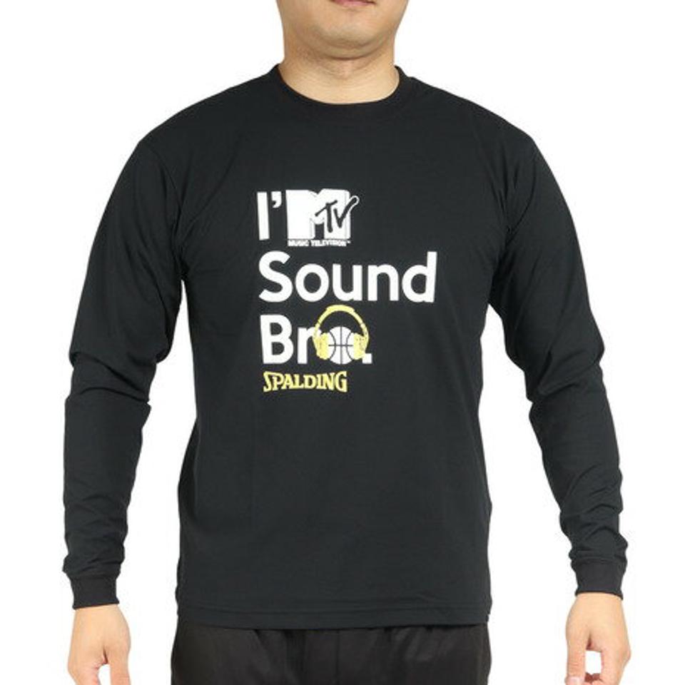 【10%OFFクーポン 2/16まで】スポルディング（SPALDING）（メンズ）バスケットボールウェア ロンT 長袖Tシャツ MTV ヘッドフォン スムースドライ SMT22151M