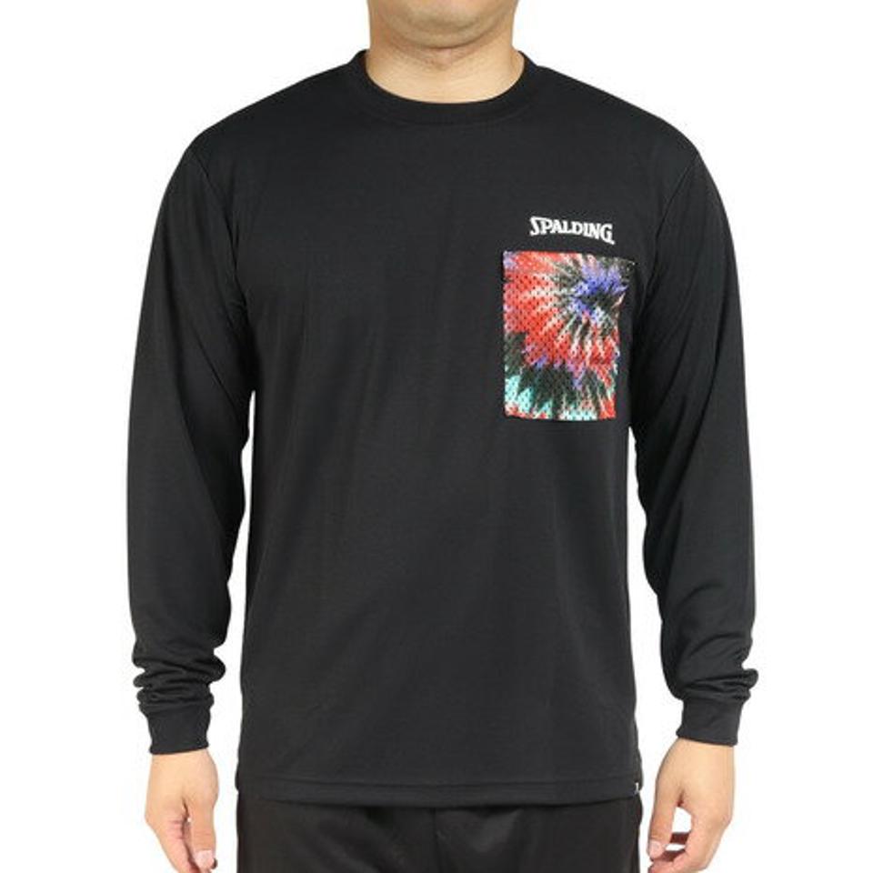 【10%OFFクーポン 3/23まで】スポルディング（SPALDING）（メンズ）バスケットボールウェア ロンT 長袖Tシャツ スパイラルダイ ポケット SMT22105