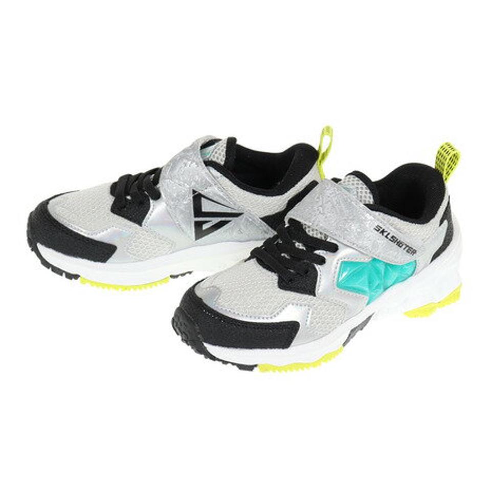 ムーンスター（MoonStar）（キッズ）ジュニア スポーツ シューズ SK 0028 シャイニングブレイク シルバー 12296691 23SS ベルクロ スニーカー 抗菌 防臭 体育