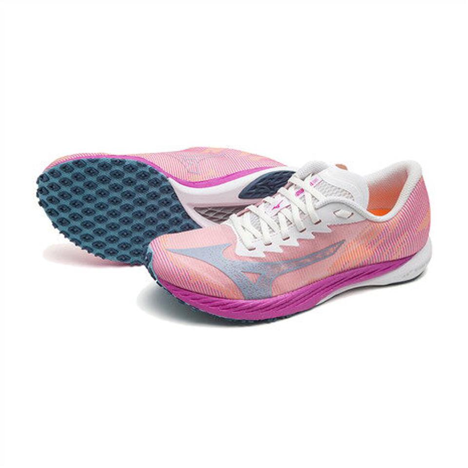 ミズノ（MIZUNO）（レディース）ランニングシューズ ウエーブ デュエル 3 WAVE DUEL 3 ピンク U1GE216020 スニーカー トレーニング レース 軽量 陸上競技
