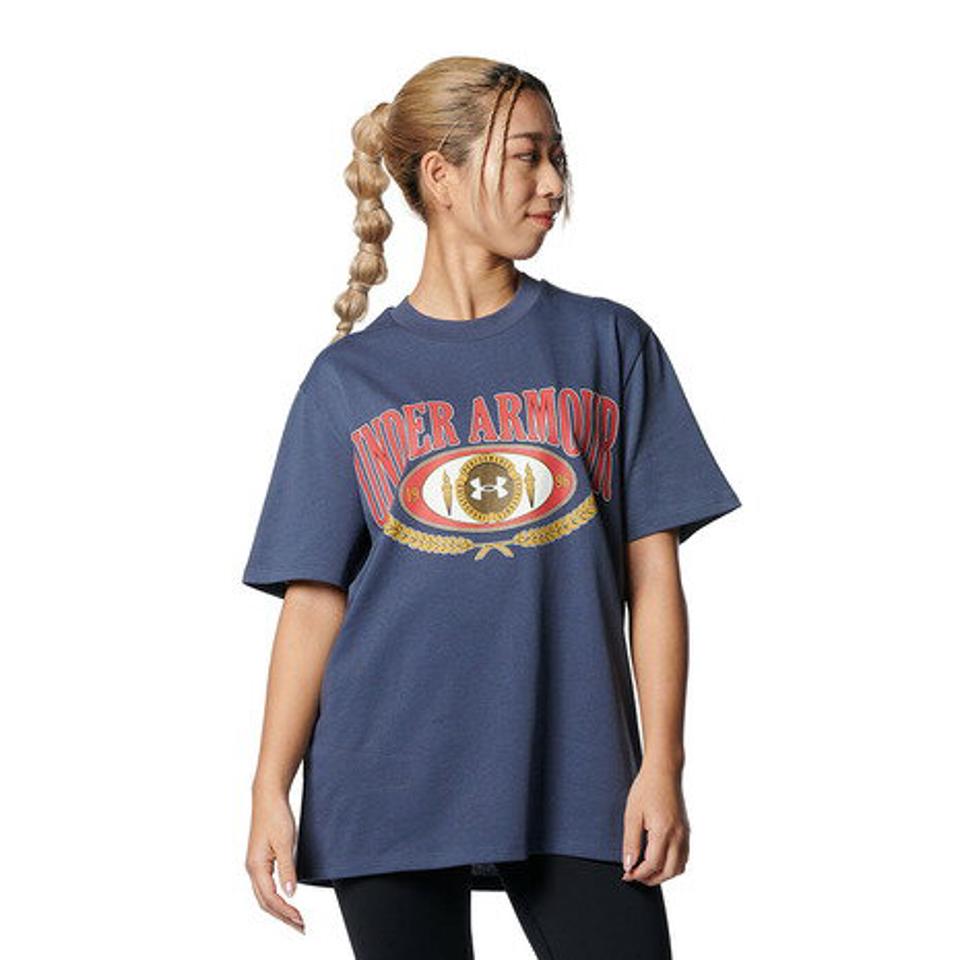 アンダーアーマー（UNDER ARMOUR）（レディース）UAヘビーウエイト ショートスリーブTシャツ カレッジロゴ 1378312 044