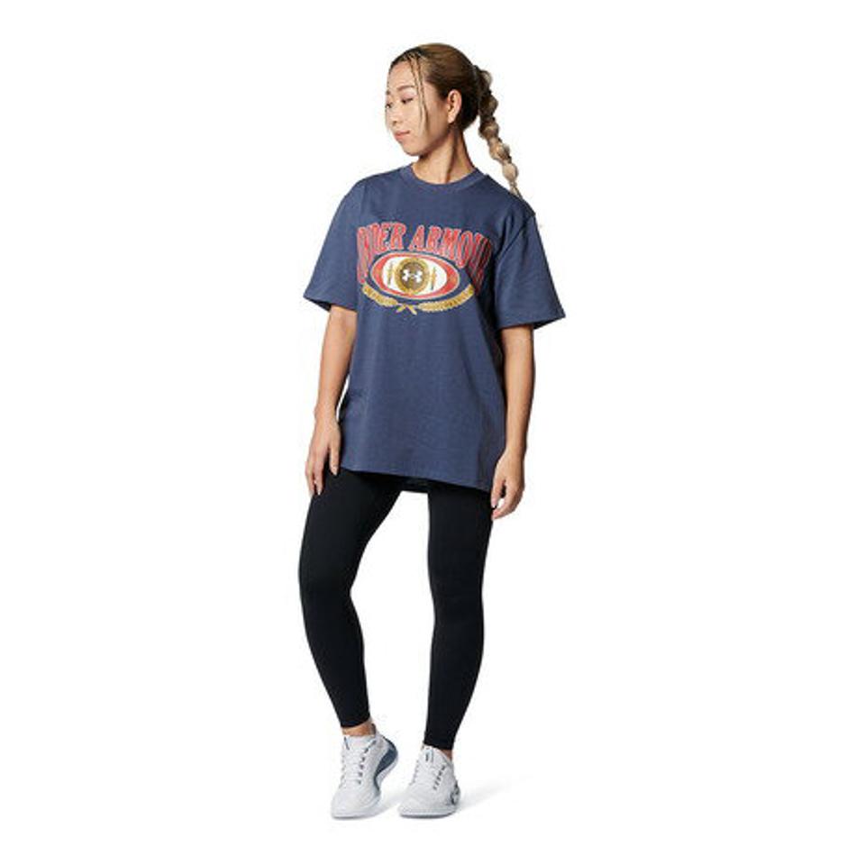 アンダーアーマー（UNDER ARMOUR）（レディース）UAヘビーウエイト ショートスリーブTシャツ カレッジロゴ 1378312 044