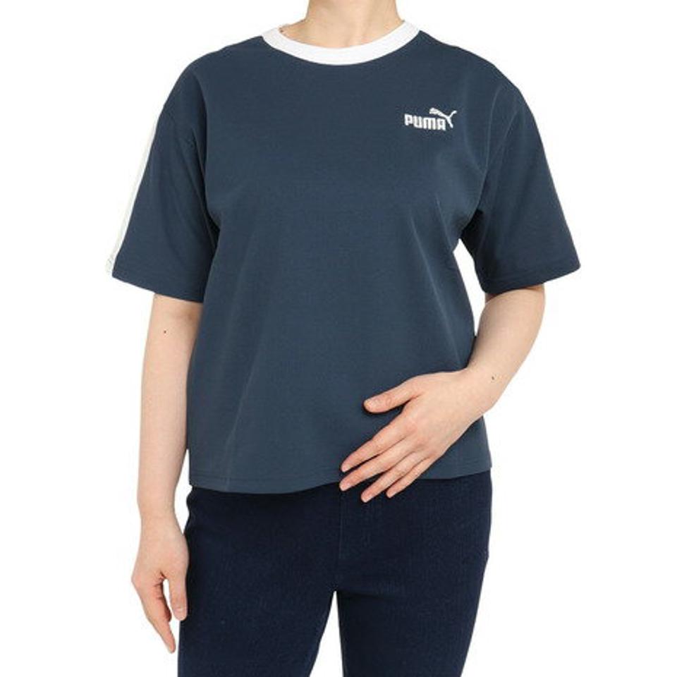プーマ（PUMA）（レディース）半袖Tシャツ レディース CORE HERITAGE 674951 16 NVY