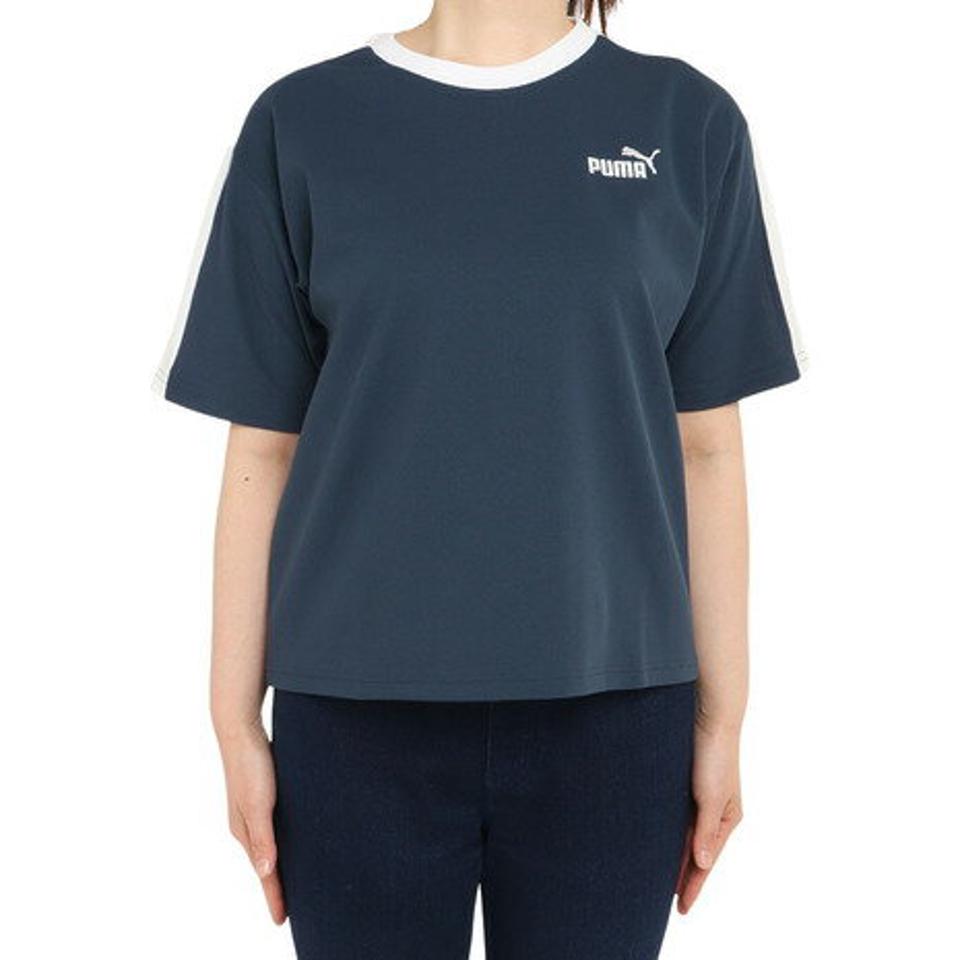 プーマ（PUMA）（レディース）半袖Tシャツ レディース CORE HERITAGE 674951 16 NVY