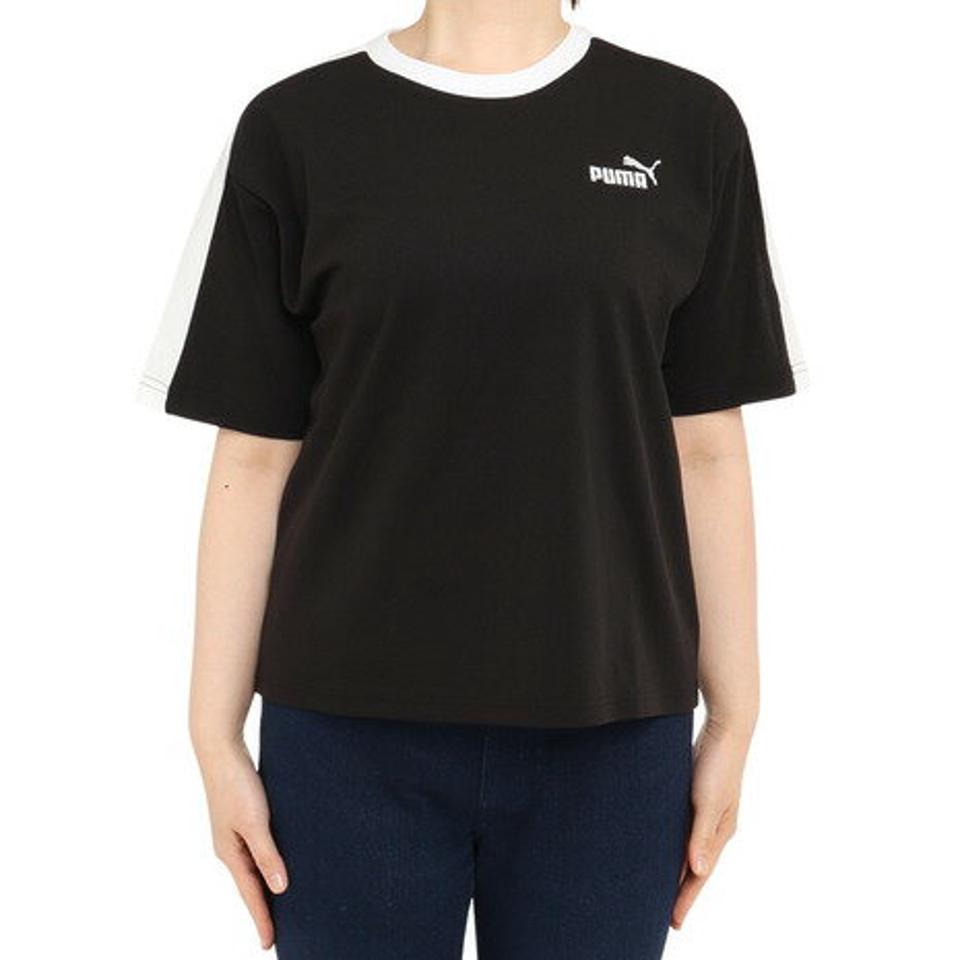 プーマ（PUMA）（レディース）半袖Tシャツ レディース 黒 CORE HERITAGE 674951 01 BLK