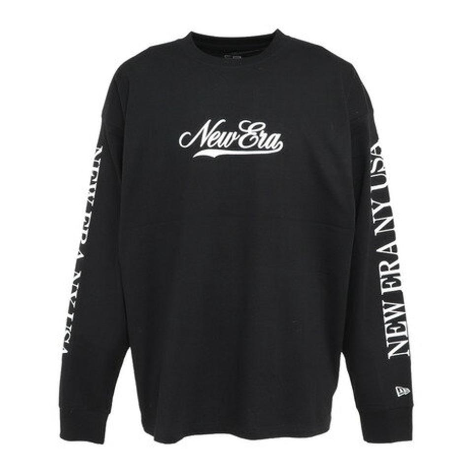 【10％OFFクーポン! 23日迄】ニューエラ（NEW ERA）（メンズ、レディース）長袖 オーバーサイズド コットン Tシャツ Script Logo 13330995
