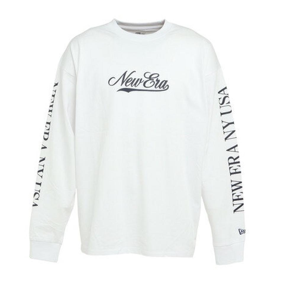 ニューエラ（NEW ERA）（メンズ、レディース）長袖 オーバーサイズド コットン Tシャツ Script Logo 13330994