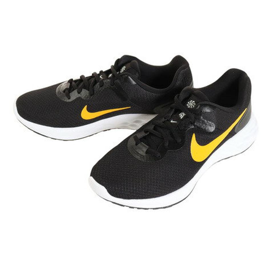 ナイキ（NIKE）（メンズ）ランニングシューズ レボリューション 6 NN ブラック 黒 DC3728-013 スニーカー ジョギング 長距離 部活 通勤 通学 シンプル
