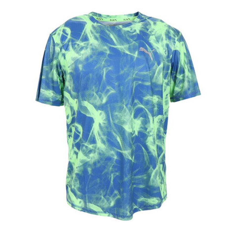 【2点で10％OFFクーポン対象！5/25まで】プーマ（PUMA）（メンズ）RUN FAVORITE AOP グラフィック 半袖Tシャツ 523623 92 BLU