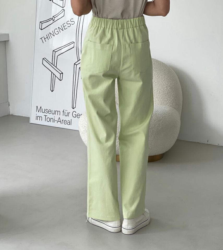 バックゴムアウトポケットワイドパンツ・p002559 レディース 【pt】パンツ ロング丈 単色 無地 シンプル ベーシック パステル バックゴム ウエストゴム ワイド 秋 冬 カジュアル ラフ カラーパンツ 韓国ファッション MKT