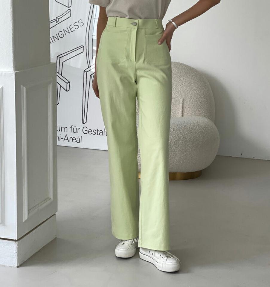 バックゴムアウトポケットワイドパンツ・p002559 レディース 【pt】パンツ ロング丈 単色 無地 シンプル ベーシック パステル バックゴム ウエストゴム ワイド 秋 冬 カジュアル ラフ カラーパンツ 韓国ファッション MKT