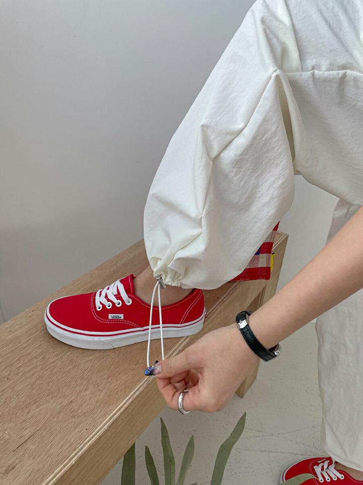 2WAYストリングナイロンパンツ・p002492 レディース 【pt】パンツ ロング丈 ストリング ウエストゴム 楽ちん 単色 無地 シンプル ベーシック ワイド ストレート ジョガーパンツ 春 夏 秋 冬 カジュアル ラフ 韓国ファッション MKT